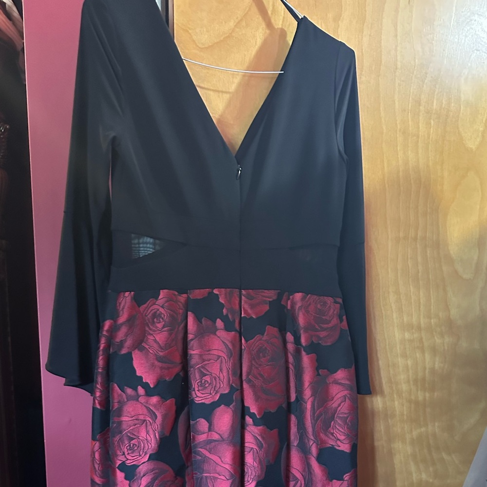 Xscape 3/4 quarter sleeve black evening gown - Picture 3 of 13